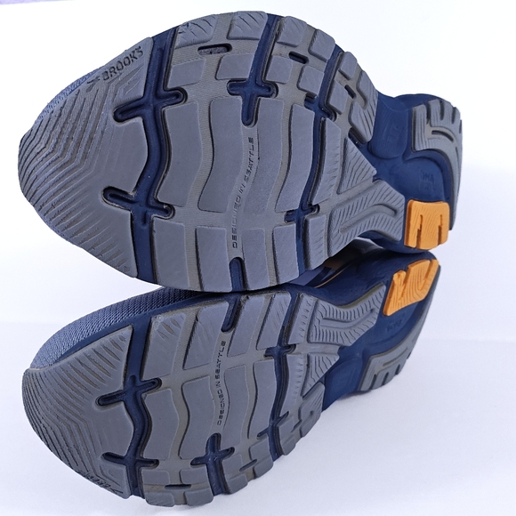 Brooks Ghost 15 Mens 10 Wide 2E Neutral Cushion Road Running Shoes Blue Orange - Picture 14 of 16